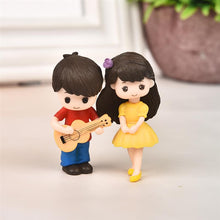 Load image into Gallery viewer, 1 pair Cute Lovers Couple Figurines Miniature Craft with Guitar Ornament Fairy Garden Decor home decoration accessories