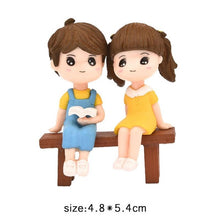 Load image into Gallery viewer, 1 pair Cute Lovers Couple Figurines Miniature Craft with Guitar Ornament Fairy Garden Decor home decoration accessories